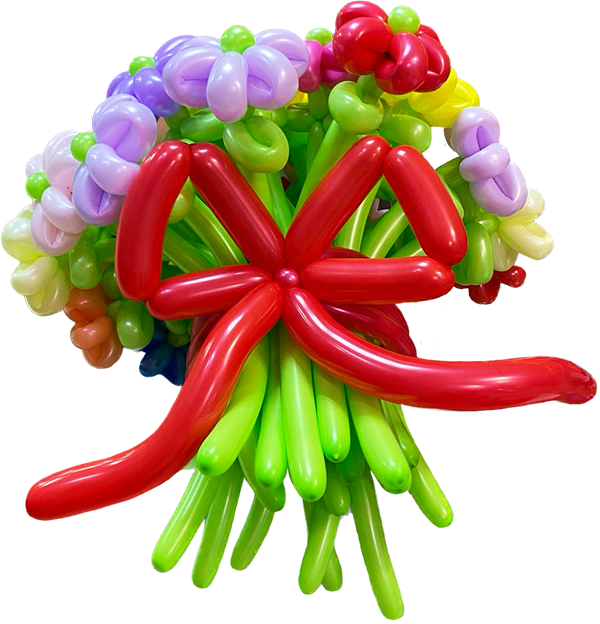 Огромный букет цветов из шаров, 35 ромашек с бантом