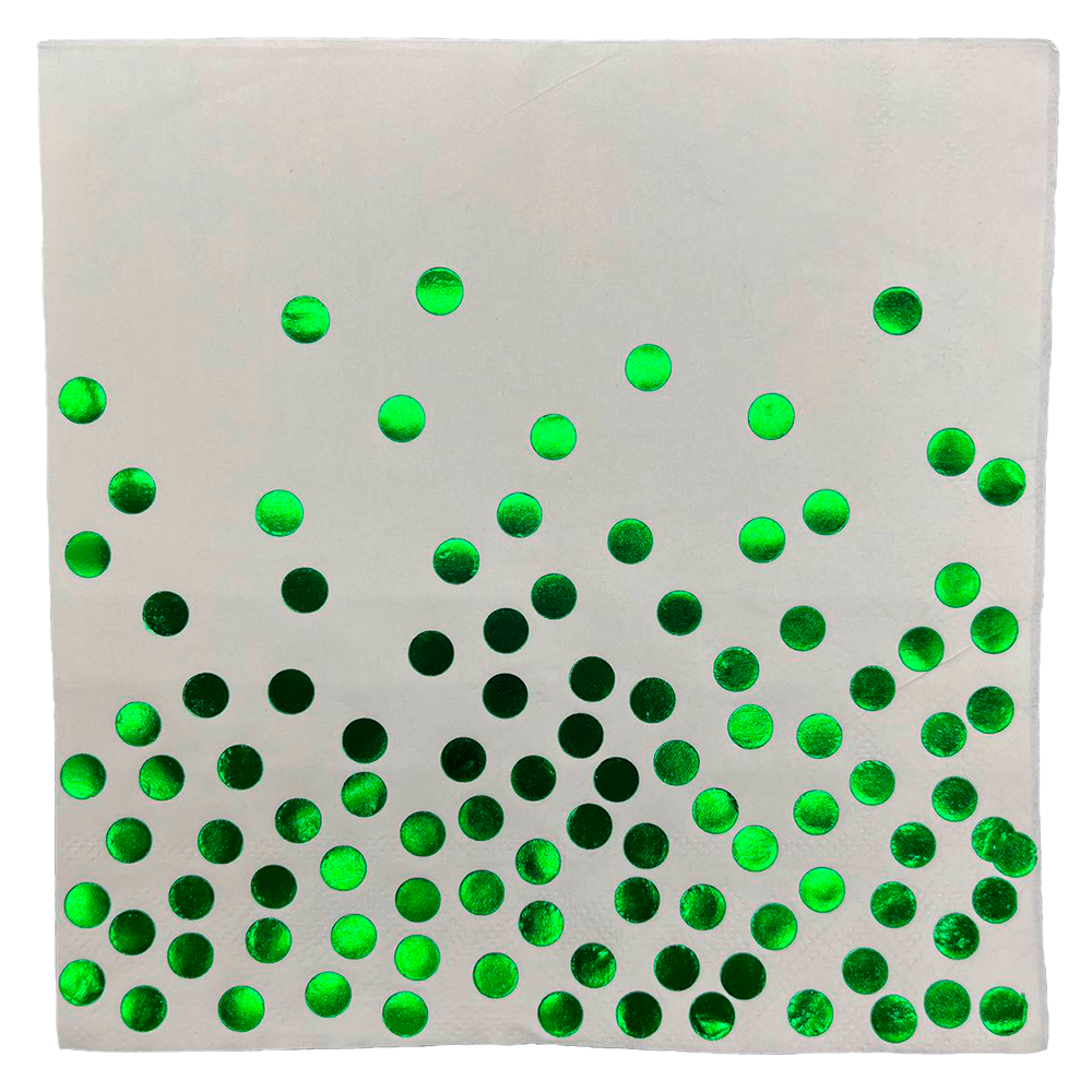 Салфетки Горох фольга зеленые 10шт