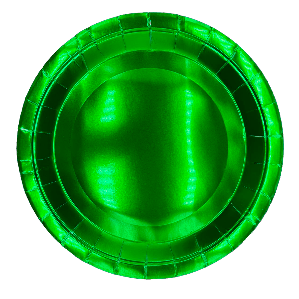 Тарелки фольга зеленые 23см 10шт