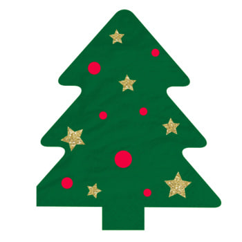 Салфетки формовые Елка Новогодняя /набор 12шт/