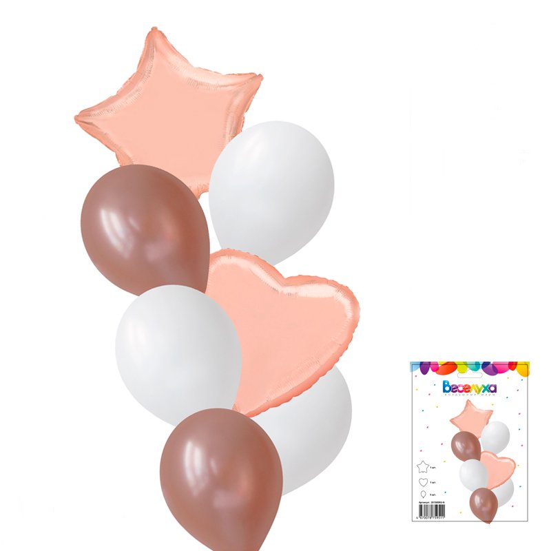 Набор шаров "Пудра" 7 в 1/7 воздушных шаров /1 набор/ (Россия)