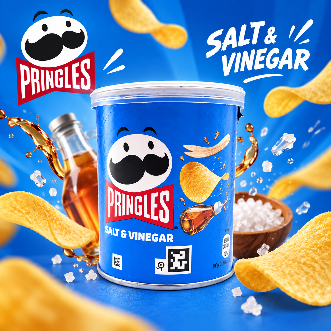 Картофельные чипсы Pringles со вкусом «Соль и уксус», 40 гр