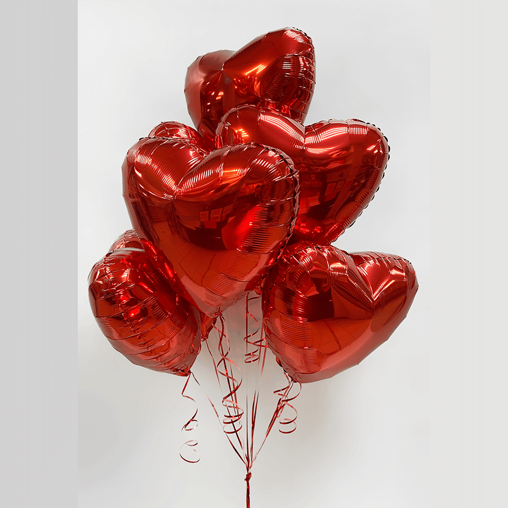 Сет №83 "Я люблю тебя." 9 красных фольгированных сердец