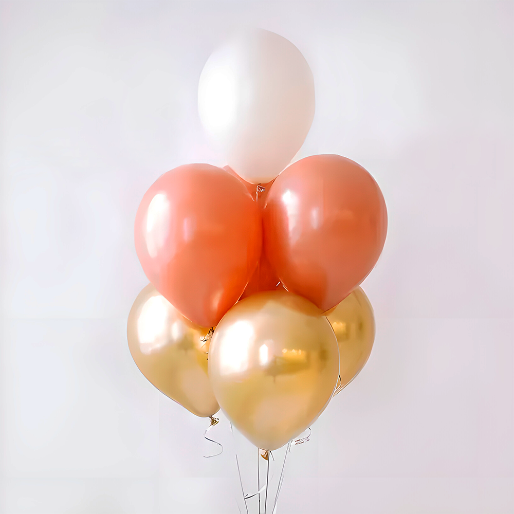 Фонтан из 7 шаров ярусами, нижний ярус - золото (цвета можно заменить)