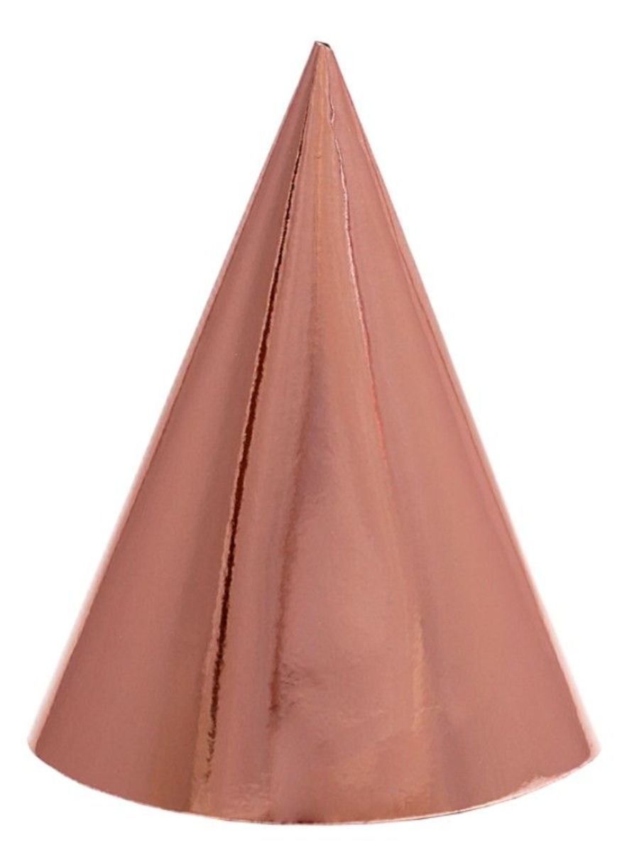 Колпаки фольгированные Роза Голд/ набор 6шт/(Китай)