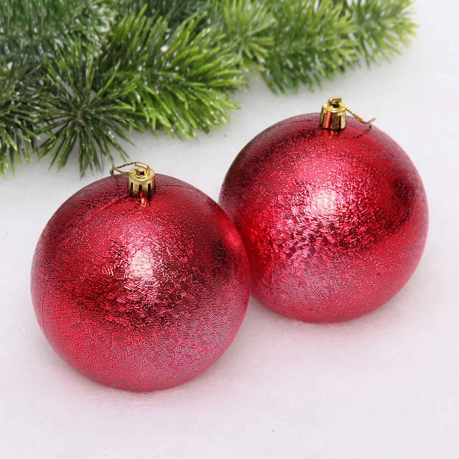 Новогодние шары 10см (набор 2шт) "Мягкий блеск"