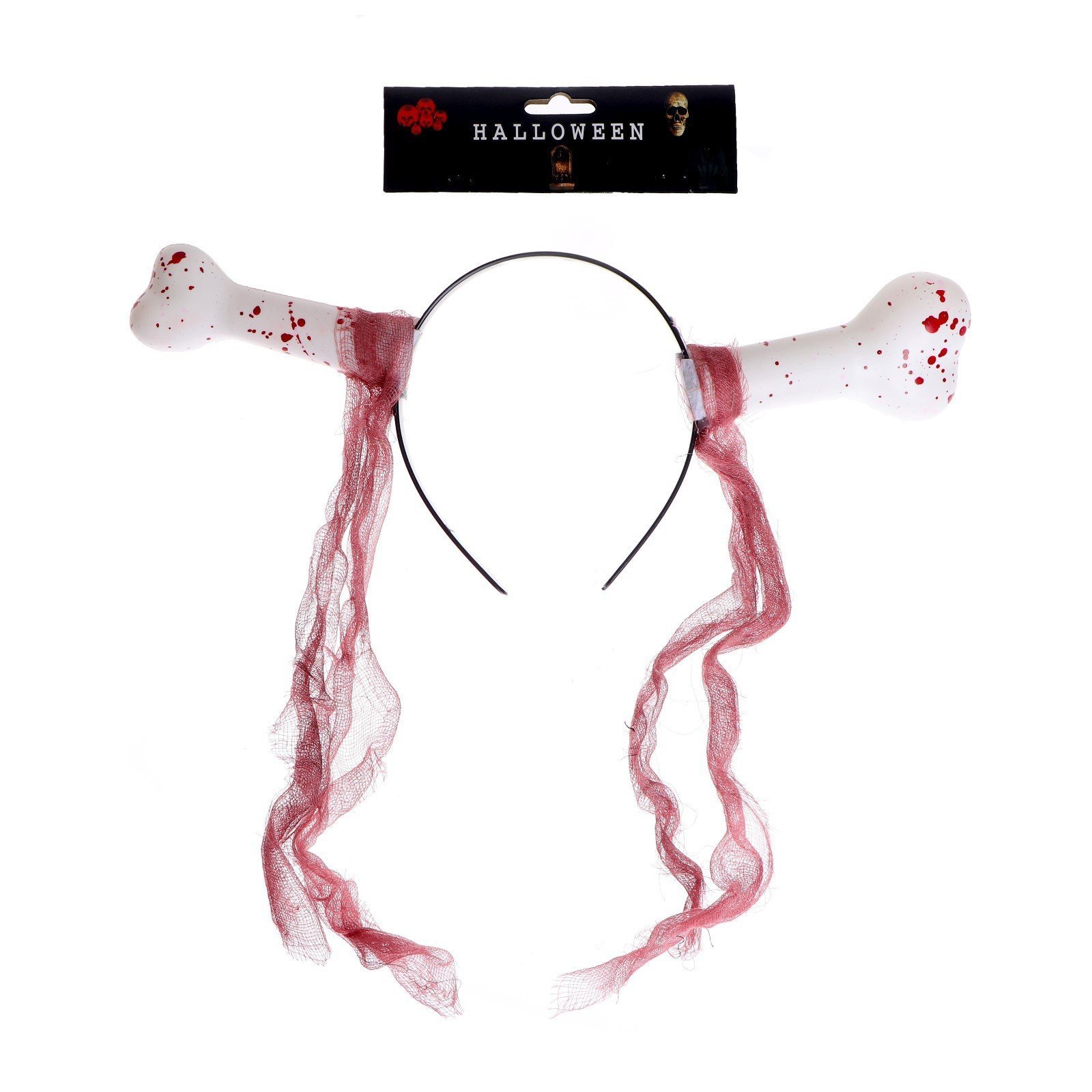 Карнавальный ободок "Кость" цвета МИКС