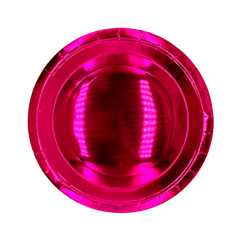 Тарелки фольга ярко-розовые 17см 10шт