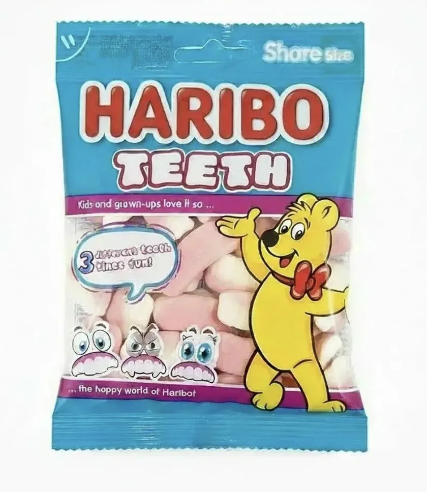 Акция! Жевательный мармелад Haribo Teeth (Мармелад Харибо Зубы) 80гр 