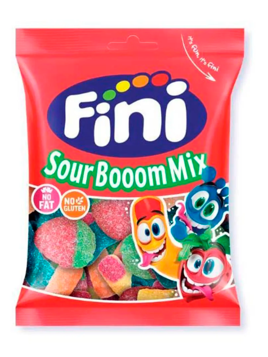 Акция!Мармелад жевательный Fini "Sour Boom Mix" в сахаре 90г 
