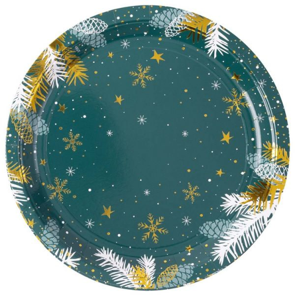 Акция!Тарелка Изумрудная Зима 23см 6шт/G