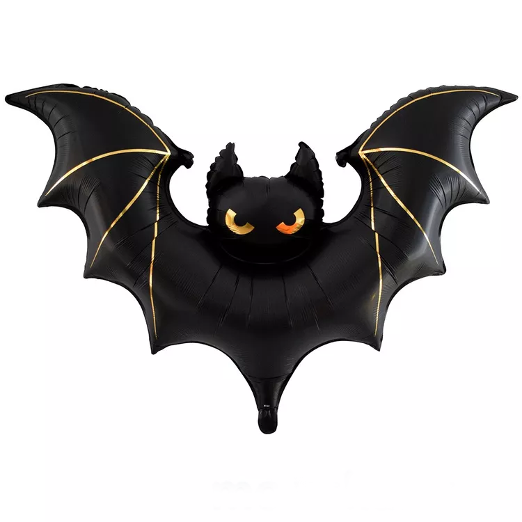 К ФИГУРА Мышь летучая черная с золотом 150см