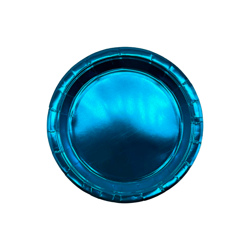 Тарелки фольга голубые 17см 10шт