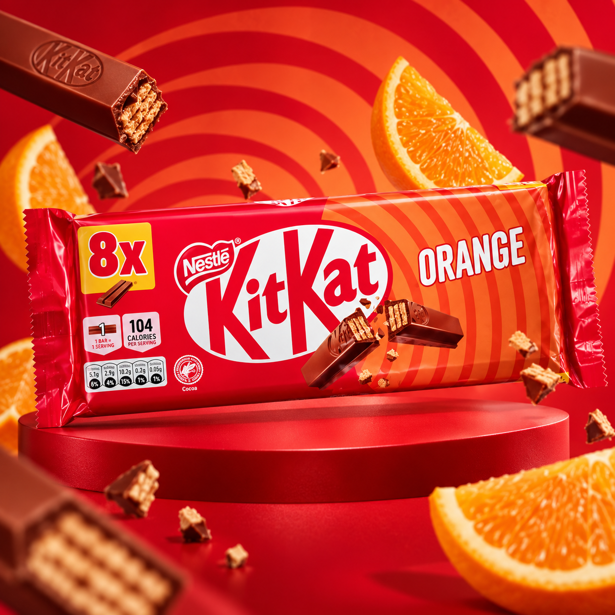 Акция!Шоколадный батончик KitKat 2F Orange 165,6гр