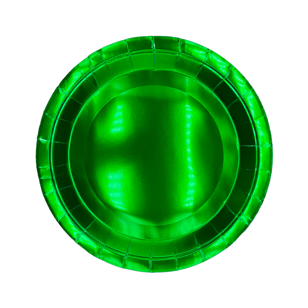 Тарелки фольга зеленые 17см 10шт