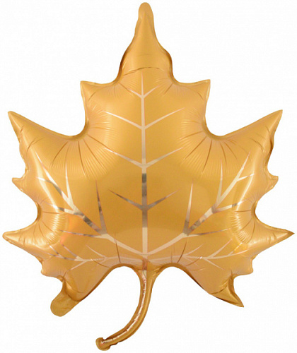 Шар (28"/71 см) Фигура, Кленовый лист, Желтый