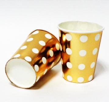 Стаканы бум. 10шт Золото 200мл