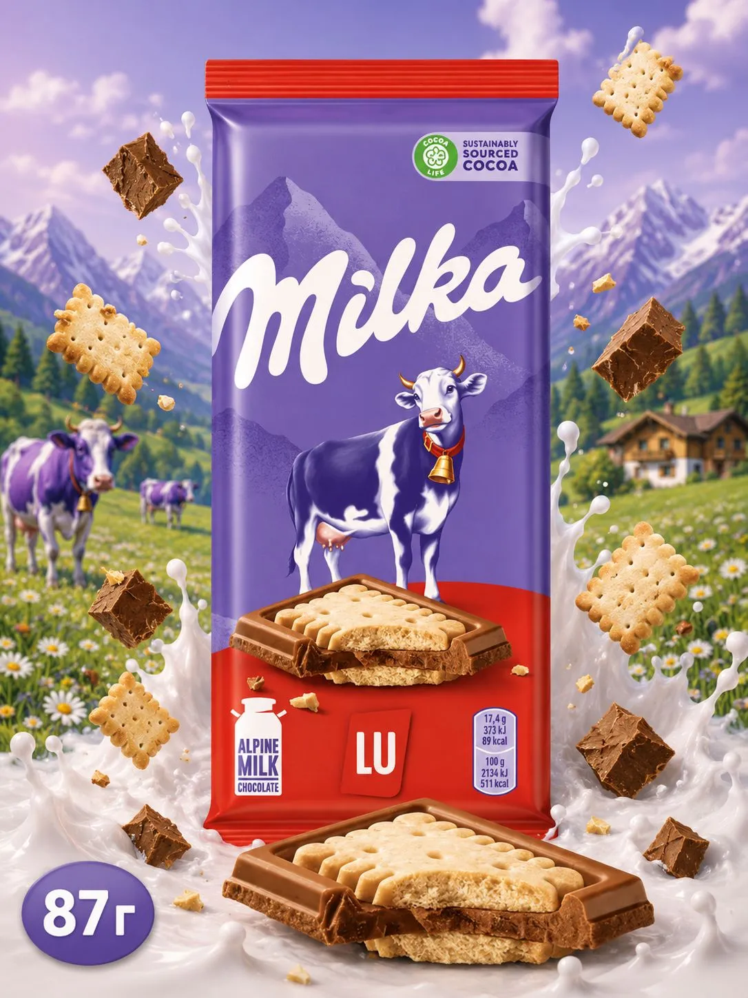 Акция!Шоколад Milka LU   87гр
