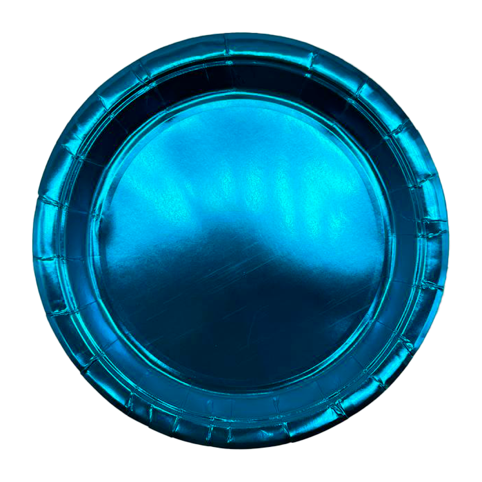 Тарелки фольга голубые 23см 10шт