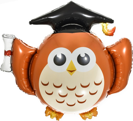 Шар (34"86 см) Фигура, Сова Выпускник