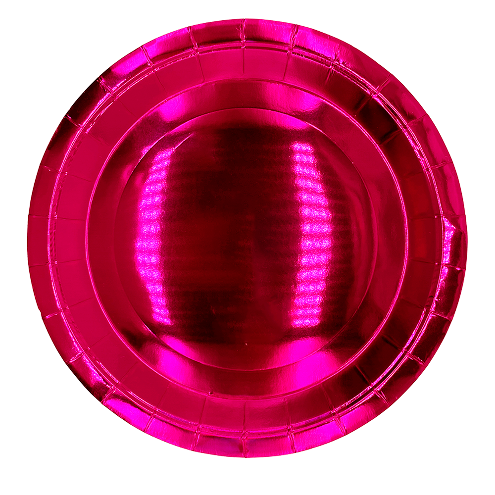 Тарелки фольга ярко-розовые 23см 10шт