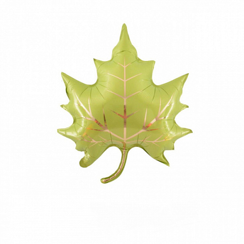 Шар (28"/71 см) Фигура, Кленовый лист, Зеленый