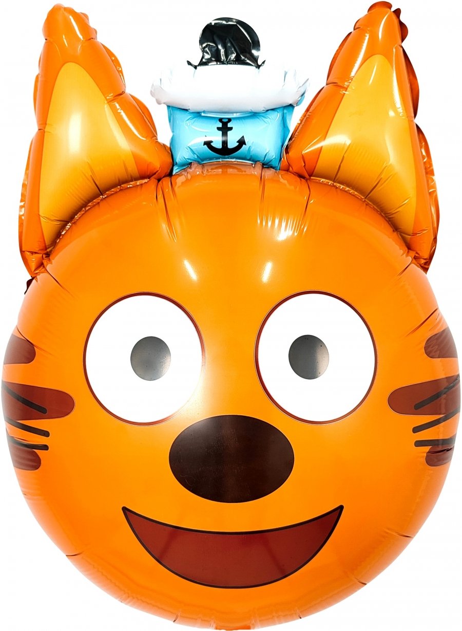 Шар (21"/53 см) Фигура, Голова, Три Кота, Коржик, 1 шт.