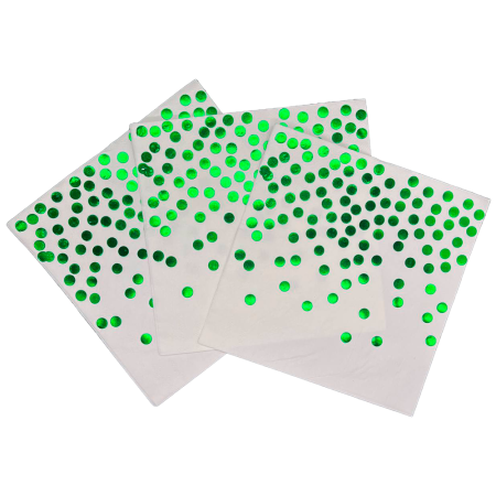 Салфетки Горох фольга зеленые 10шт