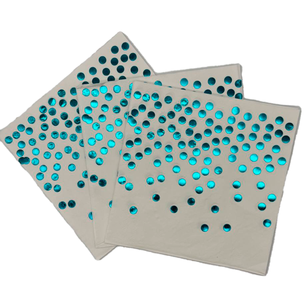 Салфетки Горох фольга голубые 10шт