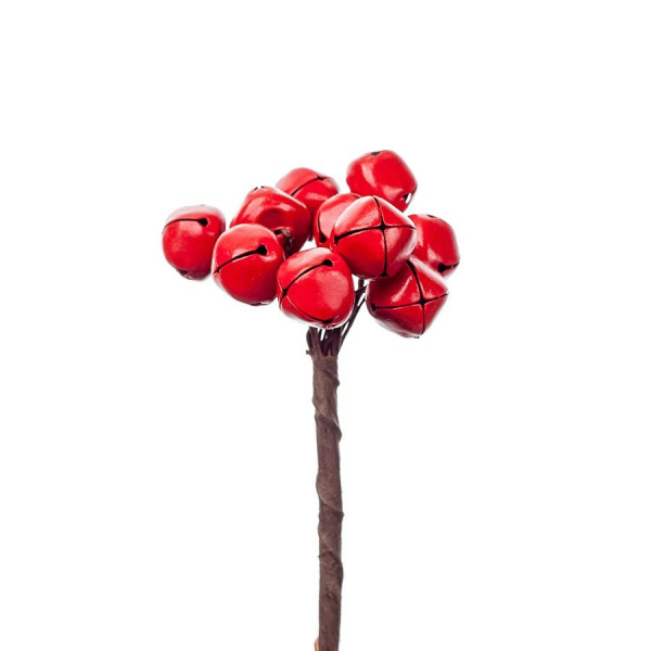 Набор колокольчиков на вставках 10шт., D1.5xH9см, красный