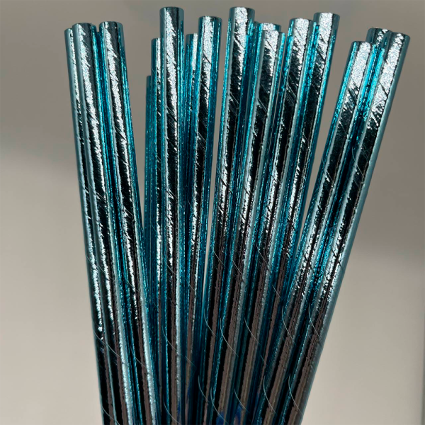 Трубочки д/кокт фольга голубые 20шт