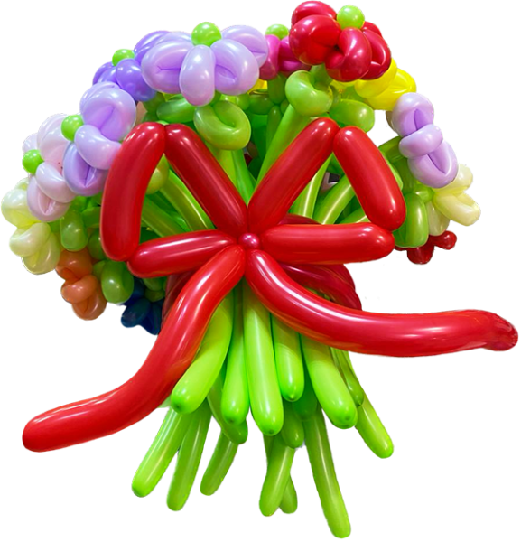 Огромный букет цветов из шаров, 35 ромашек с бантом