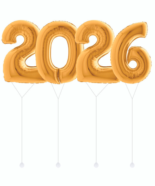 Набор цифр "2026 в золотом цвете", 4 шт.