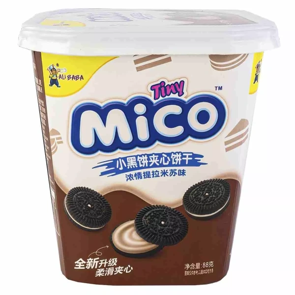 Акция! Печенье Tiny Mico Small Black Sandwich Love Tiramisu со вкусом тирамису 88г