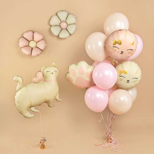 Шар (27"/69 см) Фигура, Кошечка с бантом,Сатин, 1 шт