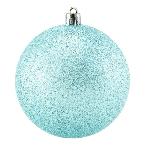 Акция! НГ шар Голубой 15 см (с глиттером) / 1 шт. / (Китай)