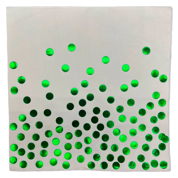 Салфетки Горох фольга зеленые 10шт