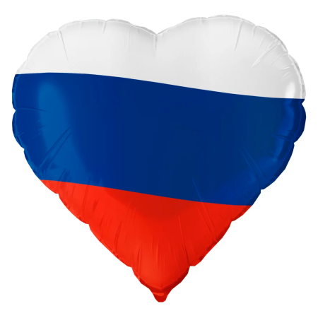 Шар (18"/46 см) Сердце, Триколор, 1 шт в уп.