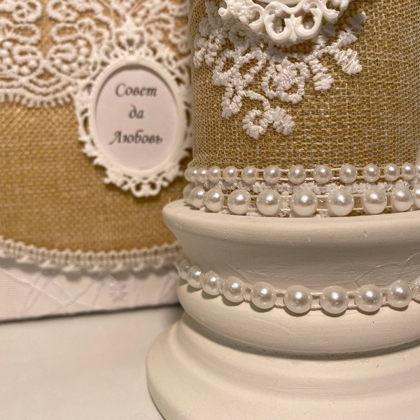 Свадебный набор Семейный банк + свечи + бокалы (рустик)