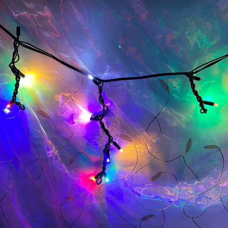 Гр.Бахрома 3м Тепло, холод, синий, мульти (черн\бел провод)