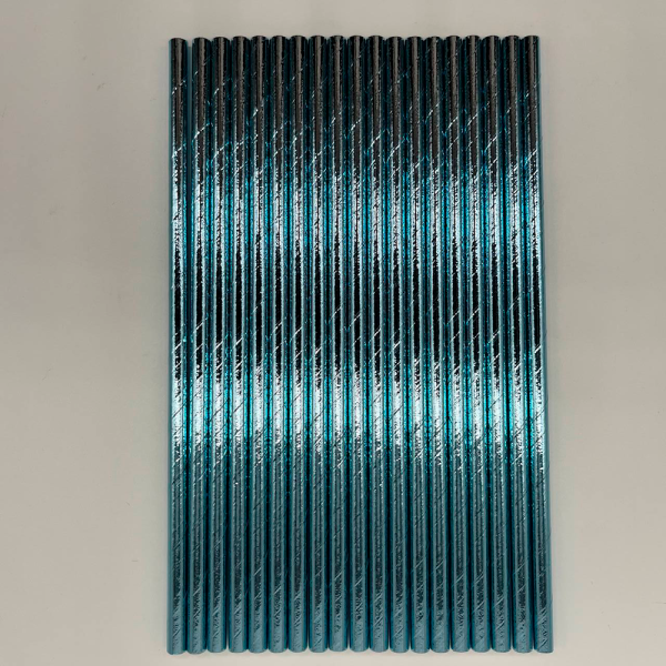 Трубочки д/кокт фольга голубые 20шт