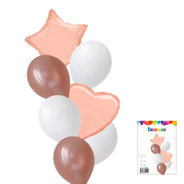 Набор шаров "Пудра" 7 в 1/7 воздушных шаров /1 набор/ (Россия)