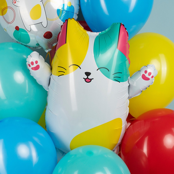 Аг Фигура Котик лапочка/67*68см/1шт./инд.упаковка/,фольгированный шар (Россия)
