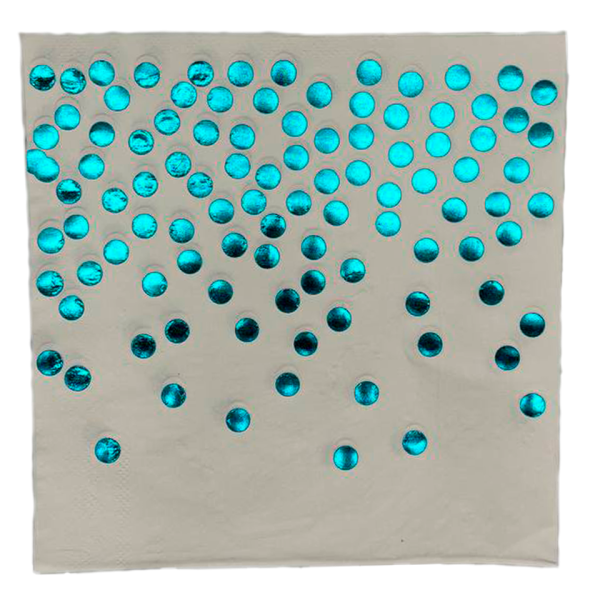 Салфетки Горох фольга голубые 10шт