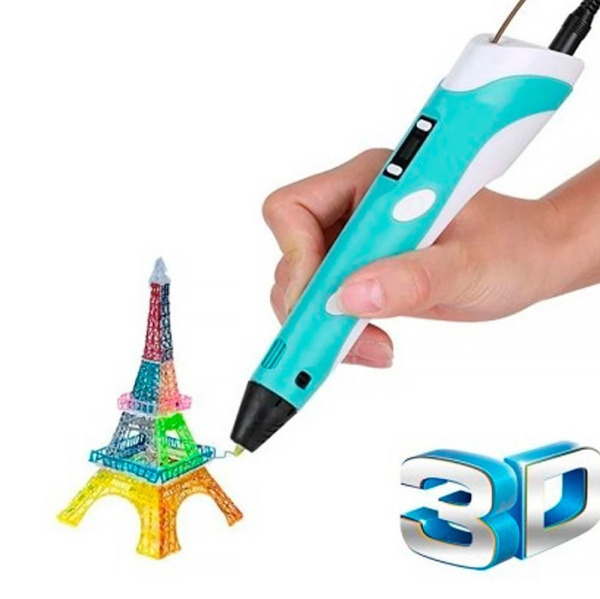 Акция! Ручка 3D Мир фантазий + трафареты + 3 катушки пластика (случайный цвет)