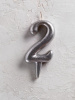 Свеча цифра 2 "Овал" серебро