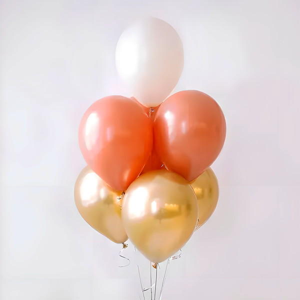 Фонтан из 7 шаров ярусами, нижний ярус - золото (цвета можно заменить)