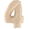 И 40 Цифра 4 Кремовый /Four/1 шт/,Фольгированный шар (Испания)