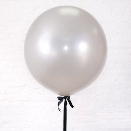 S 1М Метал Серебро  1шт/ латексный шар (Колумбия) 90см