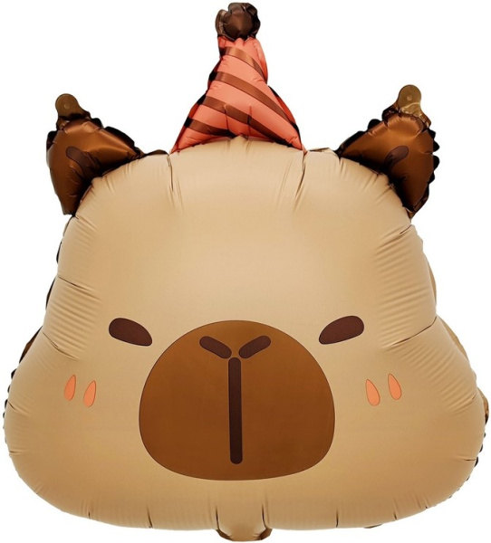 Шар (24"/61 см) Фигура, Капибара в колпачке, 1 шт.